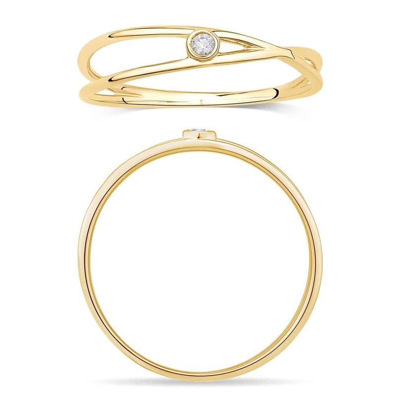 Bague serti clos diamant en or 18 carats