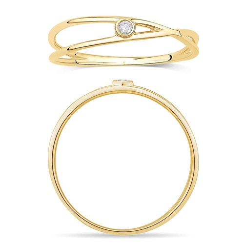 Bague serti clos diamant en or 18 carats