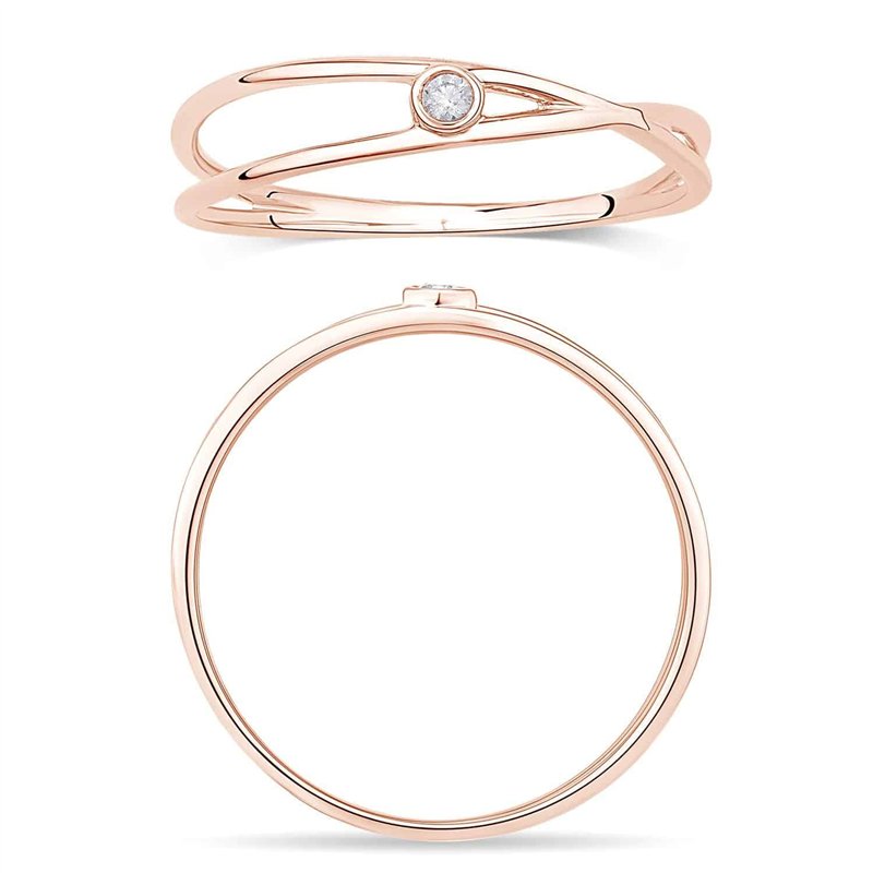 Bague serti clos diamant en or 18 carats