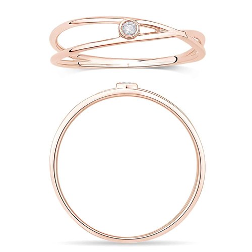Bague serti clos diamant en or 18 carats