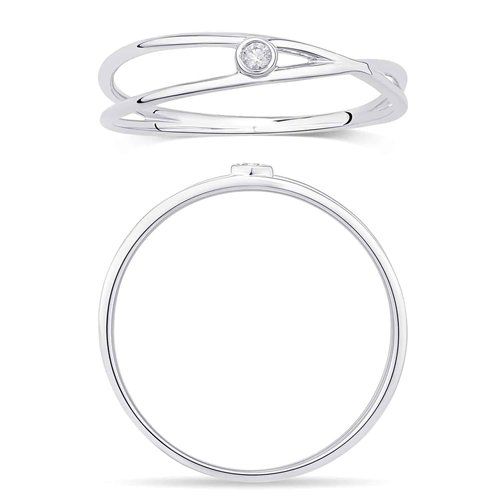 Bague serti clos diamant en or 18 carats