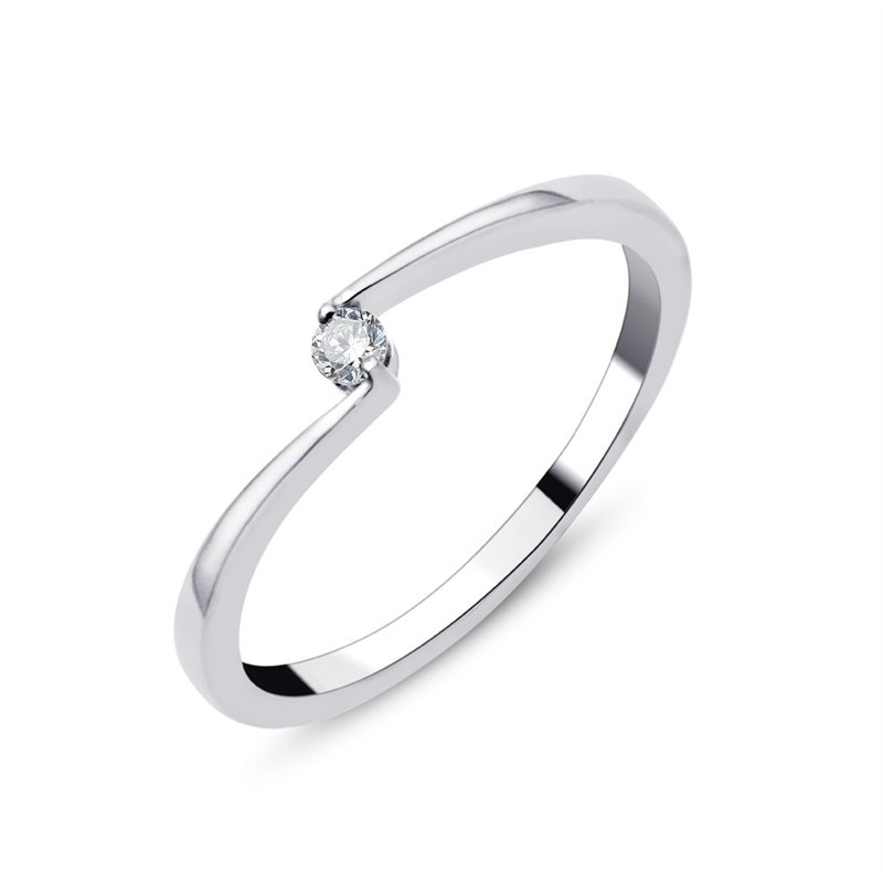 Solitaire diamant en or 18 carats
