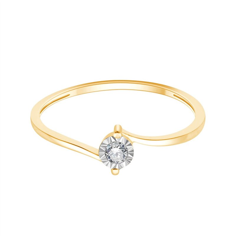 Solitaire serti clos diamant en or 18 carats