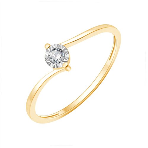 Solitaire serti clos diamant en or 18 carats