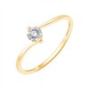 Solitaire serti clos diamant en or 18 carats
