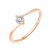 Solitaire serti clos diamant en or 18 carats