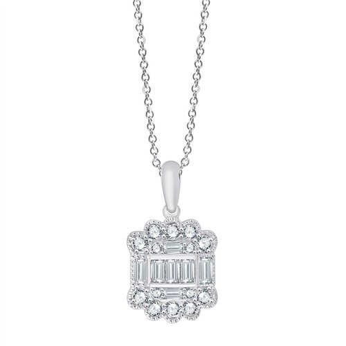 Collier Art Déco toi et moi diamant en or 18 carats