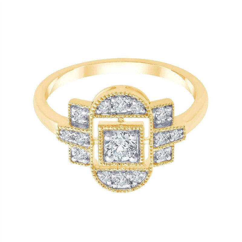 Bague Art Déco trilogie diamant en or 18 carats