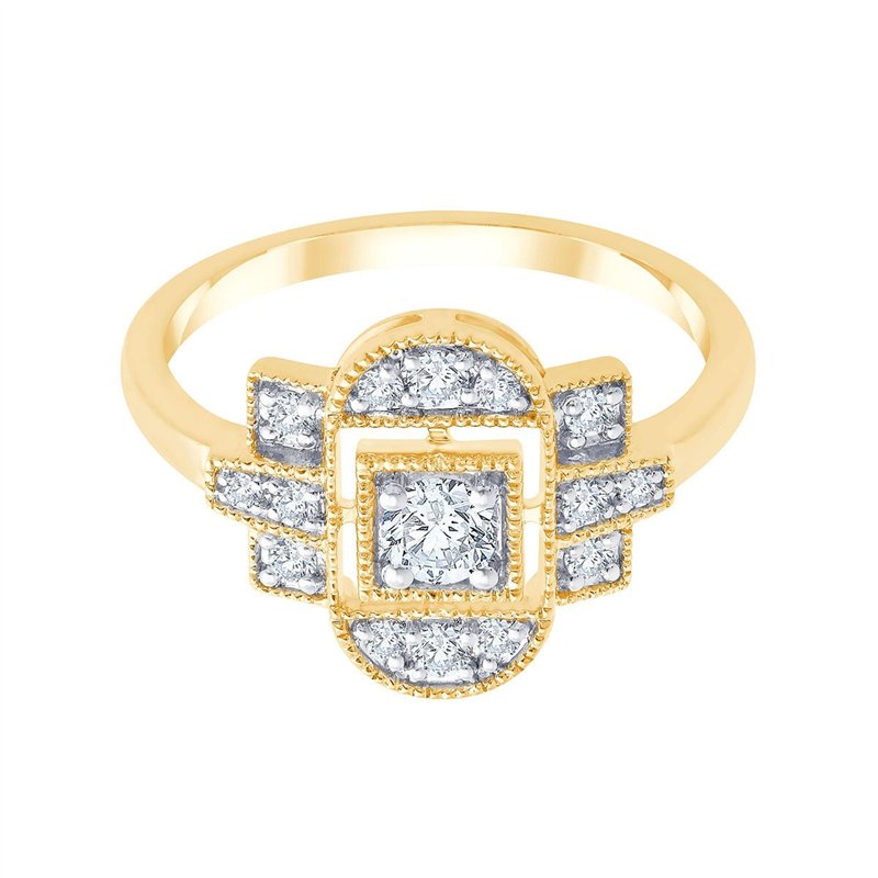 Bague Art Déco trilogie diamant en or 18 carats
