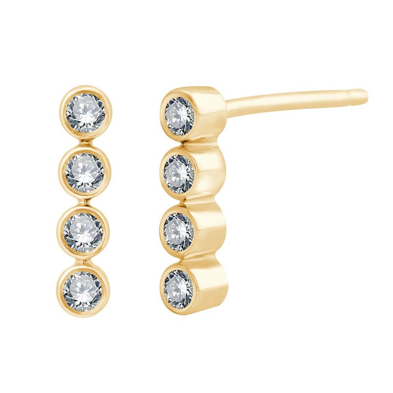 Boucles d'oreilles Bar À Bo trilogie diamant en or 18 carats