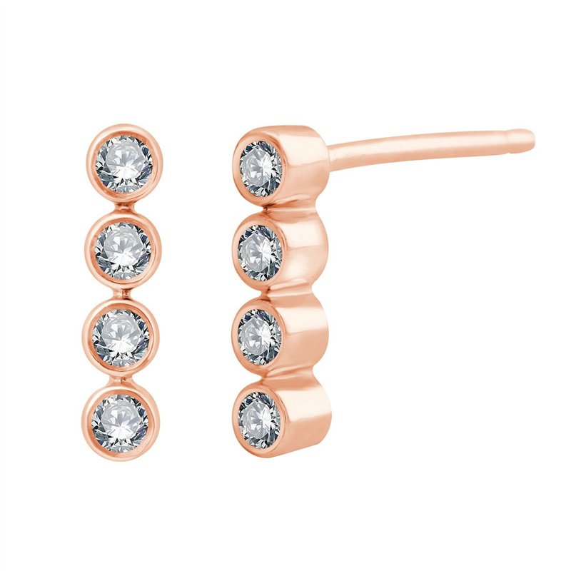 Boucles d'oreilles Bar À Bo trilogie diamant en or 18 carats