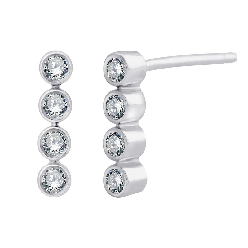 Boucles d'oreilles Bar À Bo trilogie diamant en or 18 carats