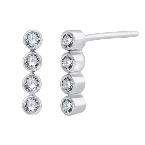Boucles d'oreilles Bar À Bo trilogie diamant en or 18 carats