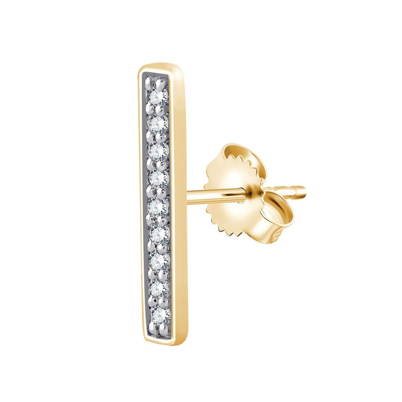 Boucles d'oreilles Bar À Bo serti clos diamant en or 18 carats