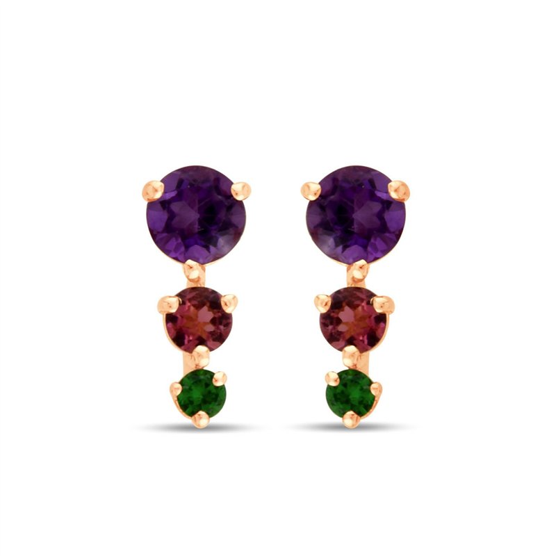 Boucles d'oreilles Bar À Bo pierre fine et diamant en or 18 carats