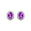 Boucles d'oreilles serti clos pierre fine et diamant en or 18 carats