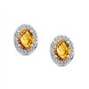 Boucles d'oreilles toi et moi pierre fine et diamant en or 18 carats