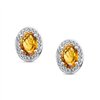 Boucles d'oreilles toi et moi pierre fine et diamant en or 18 carats