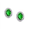 Boucles d'oreilles serti clos pierre fine et diamant en or 18 carats