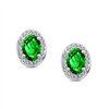 Boucles d'oreilles serti clos pierre fine et diamant en or 18 carats