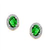 Boucles d'oreilles serti clos pierre fine et diamant en or 18 carats