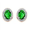 Boucles d'oreilles serti clos pierre fine et diamant en or 18 carats