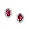 Boucles d'oreilles serti clos pierre fine et diamant en or 18 carats