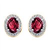 Boucles d'oreilles serti clos pierre fine et diamant en or 18 carats