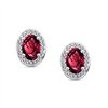 Boucles d'oreilles serti clos pierre fine et diamant en or 18 carats