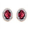 Boucles d'oreilles serti clos pierre fine et diamant en or 18 carats
