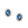 Boucles d'oreilles serti clos pierre fine et diamant en or 18 carats