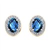 Boucles d'oreilles serti clos pierre fine et diamant en or 18 carats