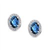 Boucles d'oreilles serti clos pierre fine et diamant en or 18 carats