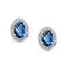 Boucles d'oreilles serti clos pierre fine et diamant en or 18 carats