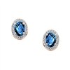 Boucles d'oreilles serti clos pierre fine et diamant en or 18 carats