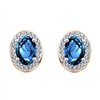Boucles d'oreilles serti clos pierre fine et diamant en or 18 carats