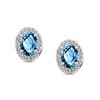 Boucles d'oreilles serti clos pierre fine et diamant en or 18 carats