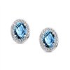Boucles d'oreilles serti clos pierre fine et diamant en or 18 carats