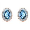 Boucles d'oreilles serti clos pierre fine et diamant en or 18 carats