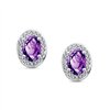 Boucles d'oreilles toi et moi pierre fine et diamant en or 18 carats