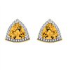 Boucles d'oreilles toi et moi pierre fine et diamant en or 18 carats