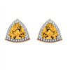 Boucles d'oreilles toi et moi pierre fine et diamant en or 18 carats
