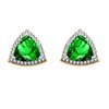 Boucles d'oreilles serti clos pierre fine et diamant en or 18 carats