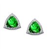 Boucles d'oreilles serti clos pierre fine et diamant en or 18 carats