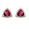 Boucles d'oreilles toi et moi pierre fine et diamant en or 18 carats