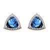 Boucles d'oreilles pierre fine et diamant en or 18 carats