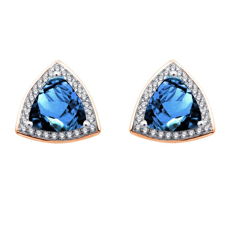 Boucles d'oreilles pierre fine et diamant en or 18 carats