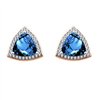Boucles d'oreilles pierre fine et diamant en or 18 carats