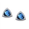 Boucles d'oreilles pierre fine et diamant en or 18 carats