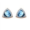Boucles d'oreilles toi et moi pierre fine et diamant en or 18 carats
